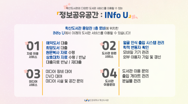 「정보 공유 공간  INfo U」 (이용자 통합 서비스 공간) 운영 안내